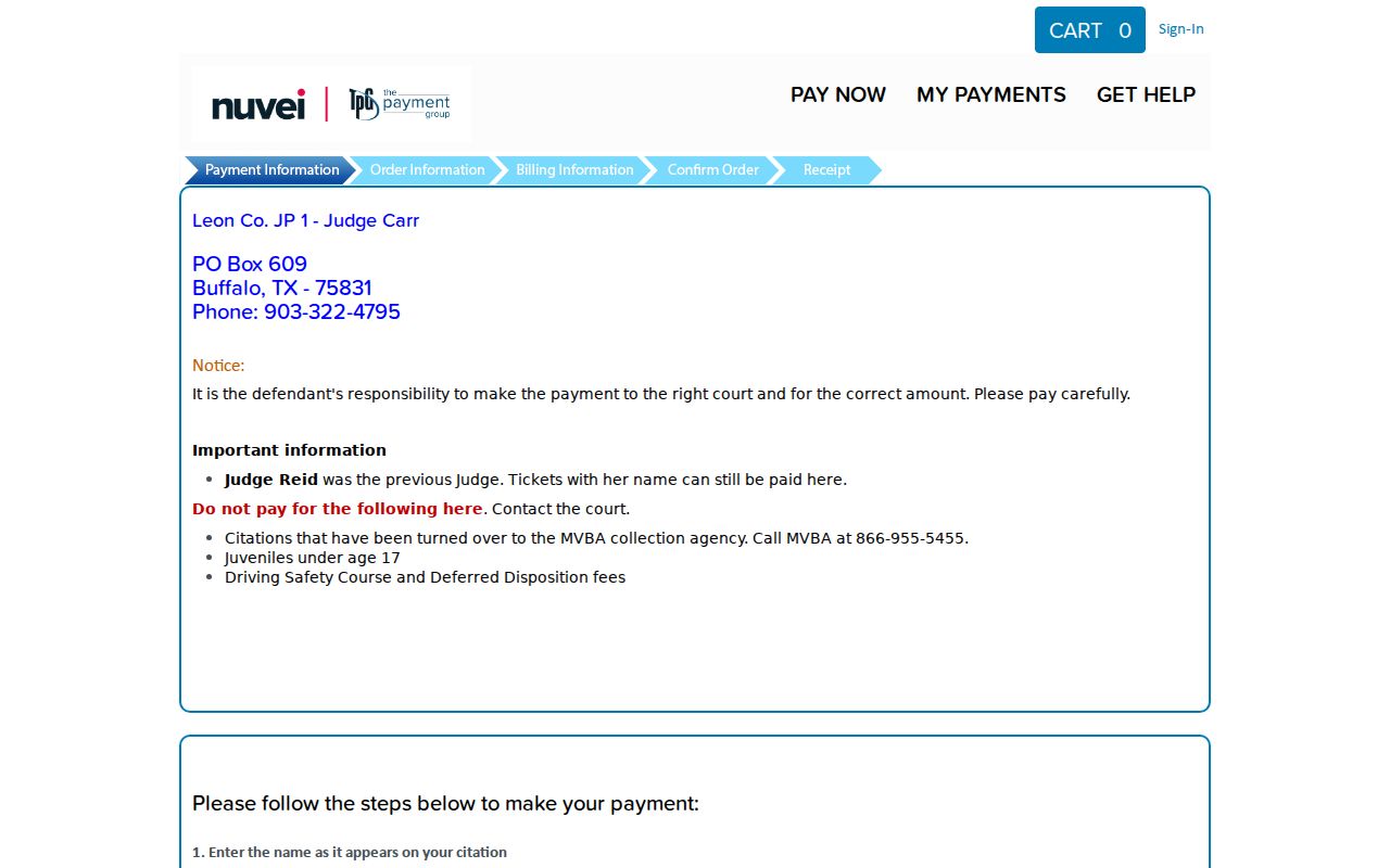 Leon County traffic warrant citation lookup through JP1 TrafficPayment