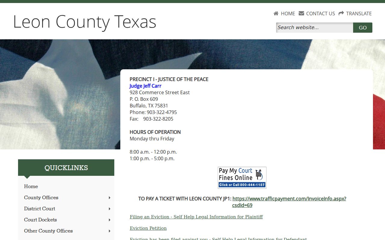 Leon County warrant search routing through three separate JP court offices