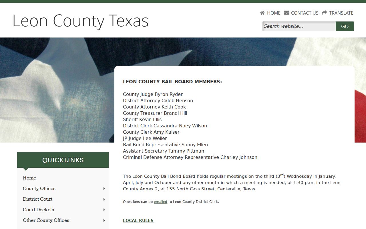 Leon County bench warrant bond information through the Bail Bond Board