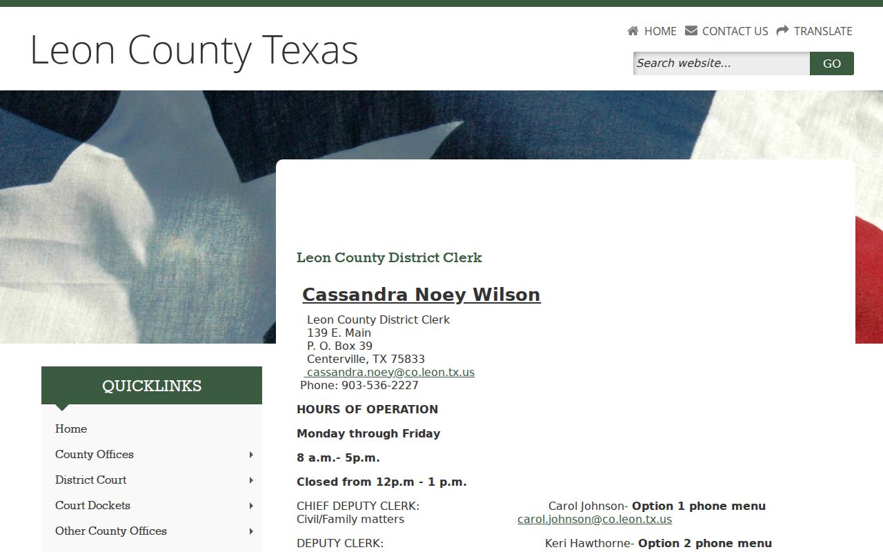 Leon County warrant records access through the District Clerk criminal-search page